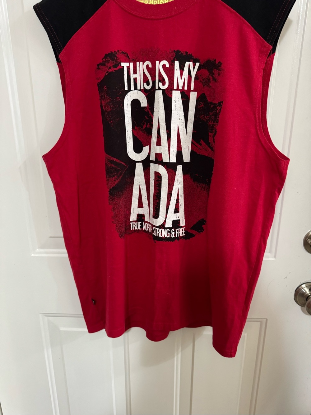 Red 'This Is My Canada' Graphic Muscle Tee, show your pride!